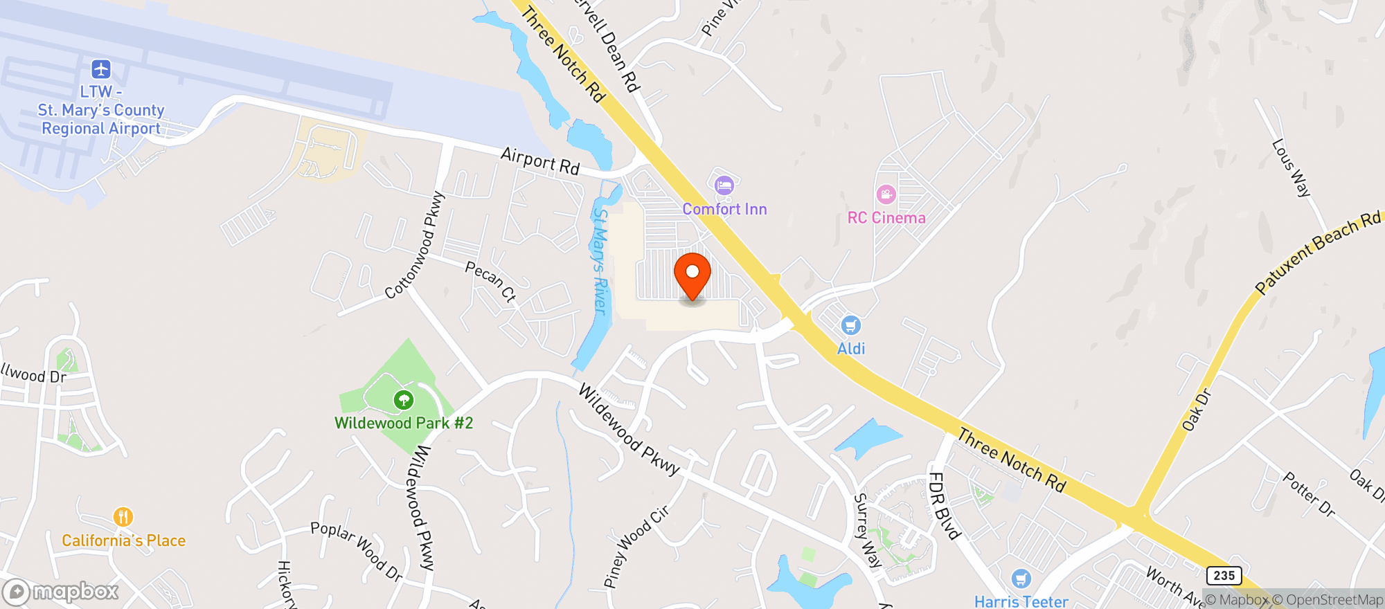 Map showing Wildewood Wine & Spirits