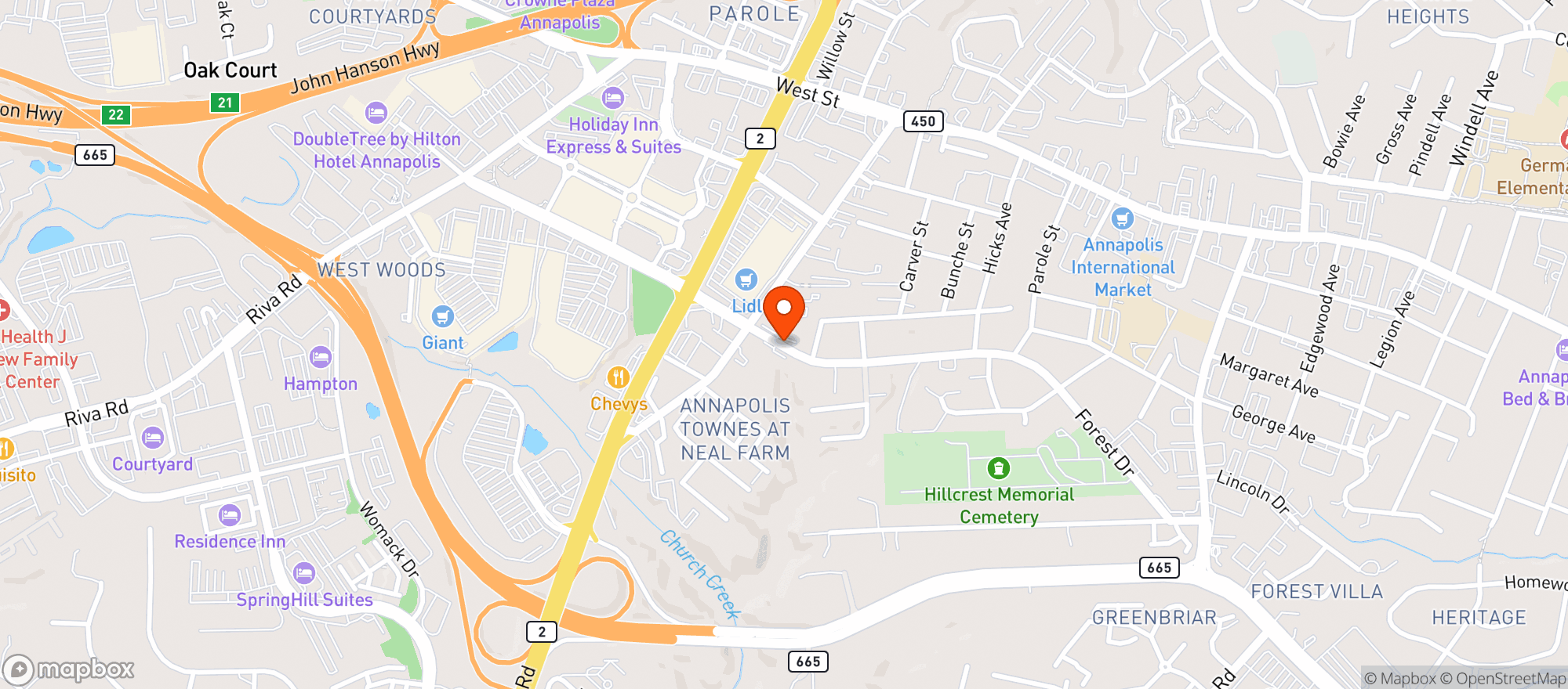Map showing Mi Lindo Cancun Grill