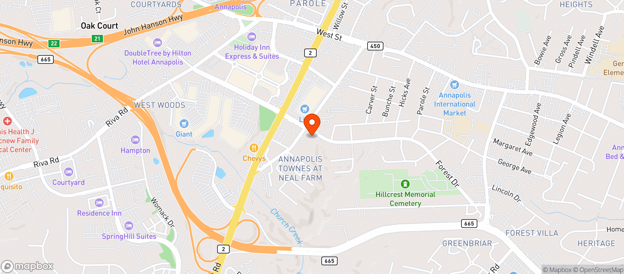 Map showing Parole Liquors
