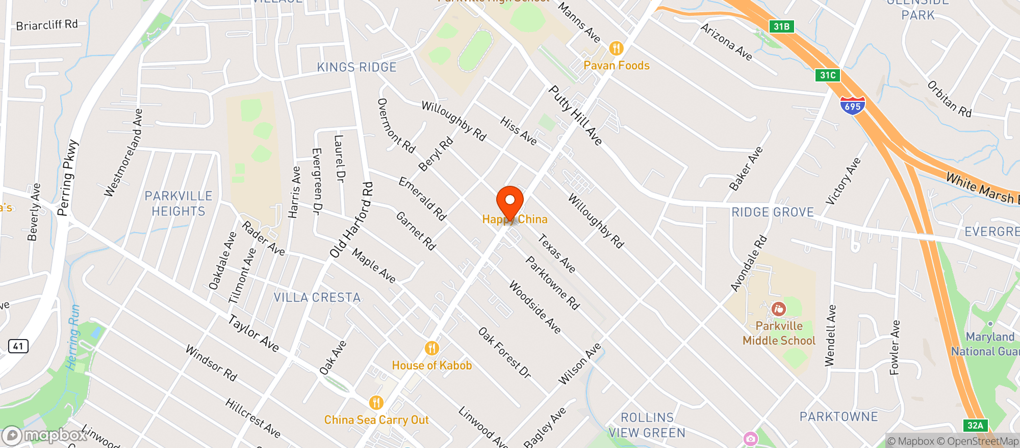 Map showing Harford Wine & Spirits