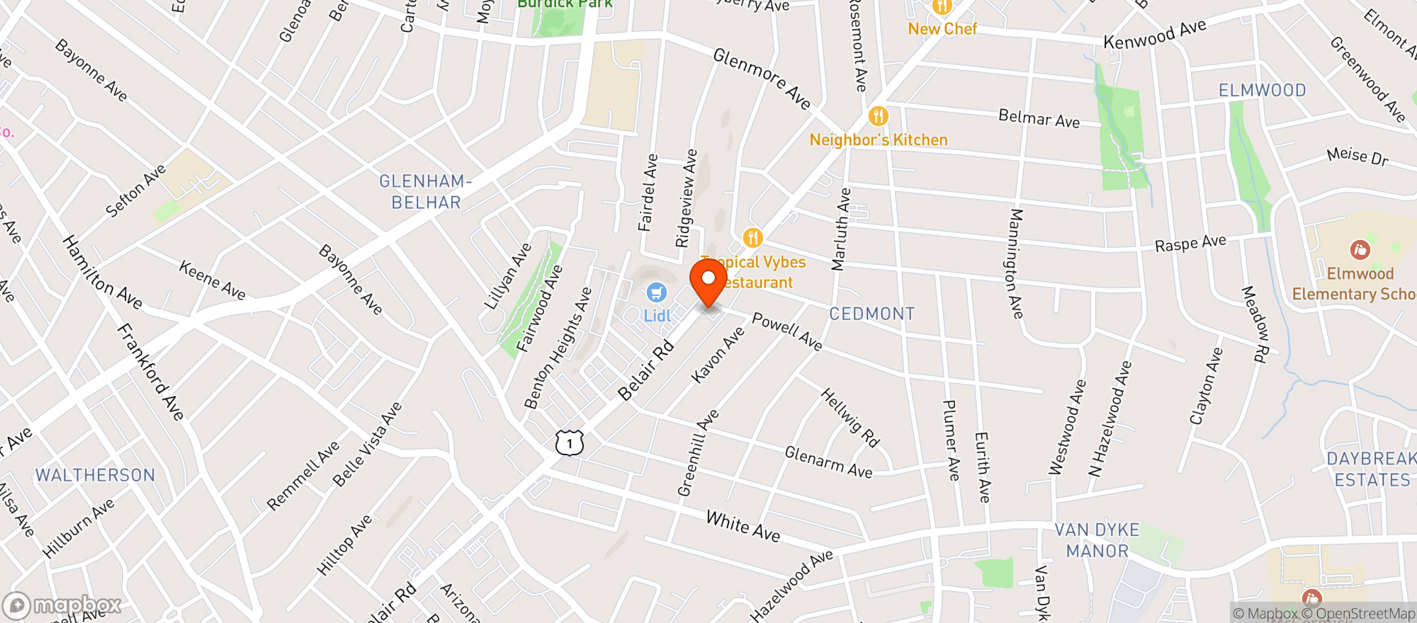 Map showing Starbuds