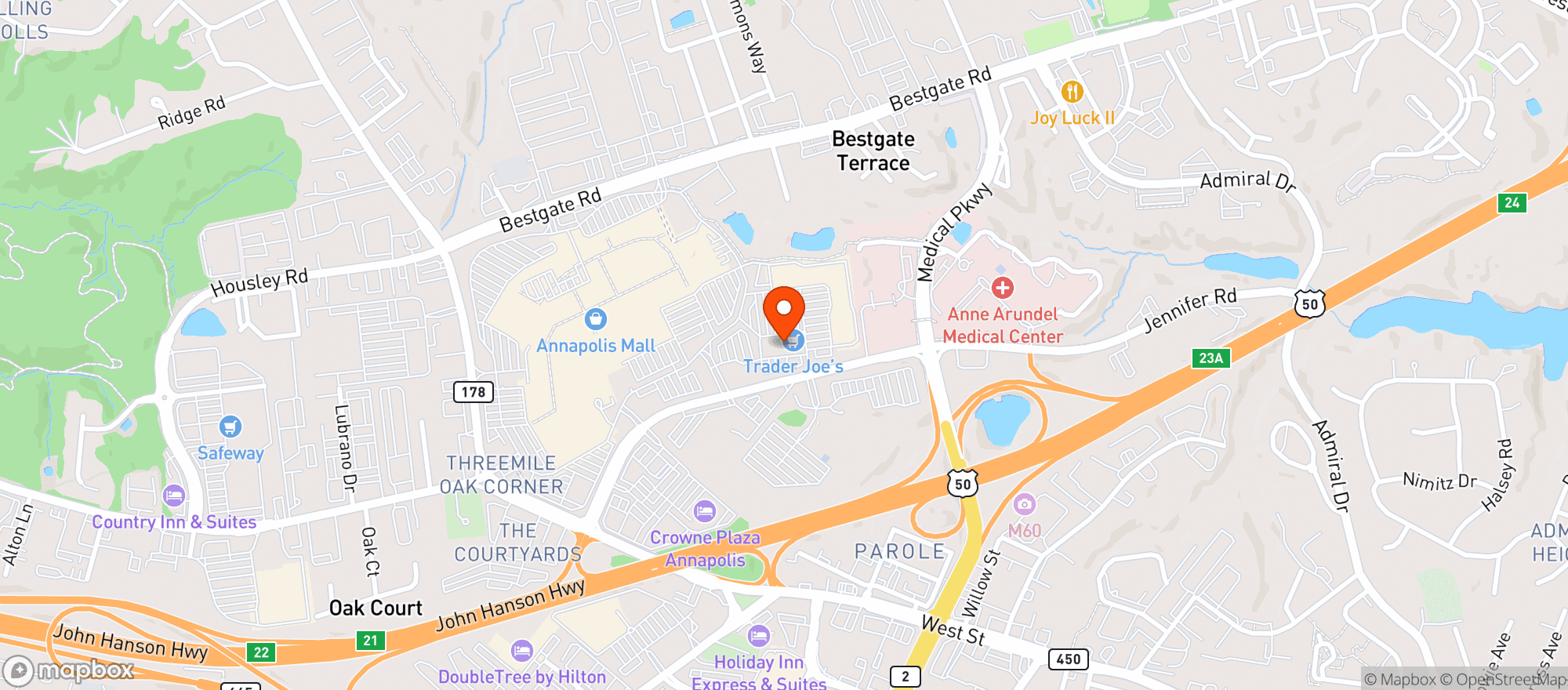 Map showing World Market Annapolis