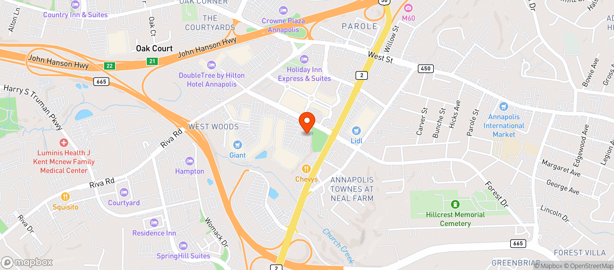 Map showing Julep Southern Kitchen