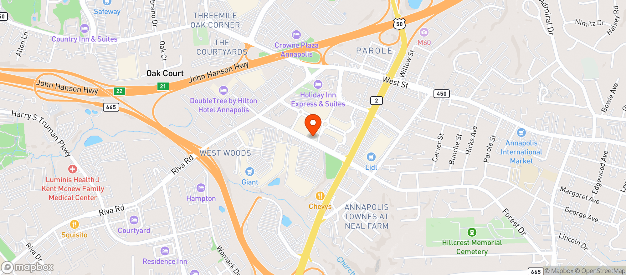 Map showing Neo Pizza