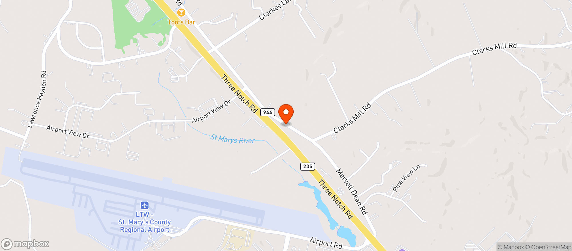 Map showing Early Bird