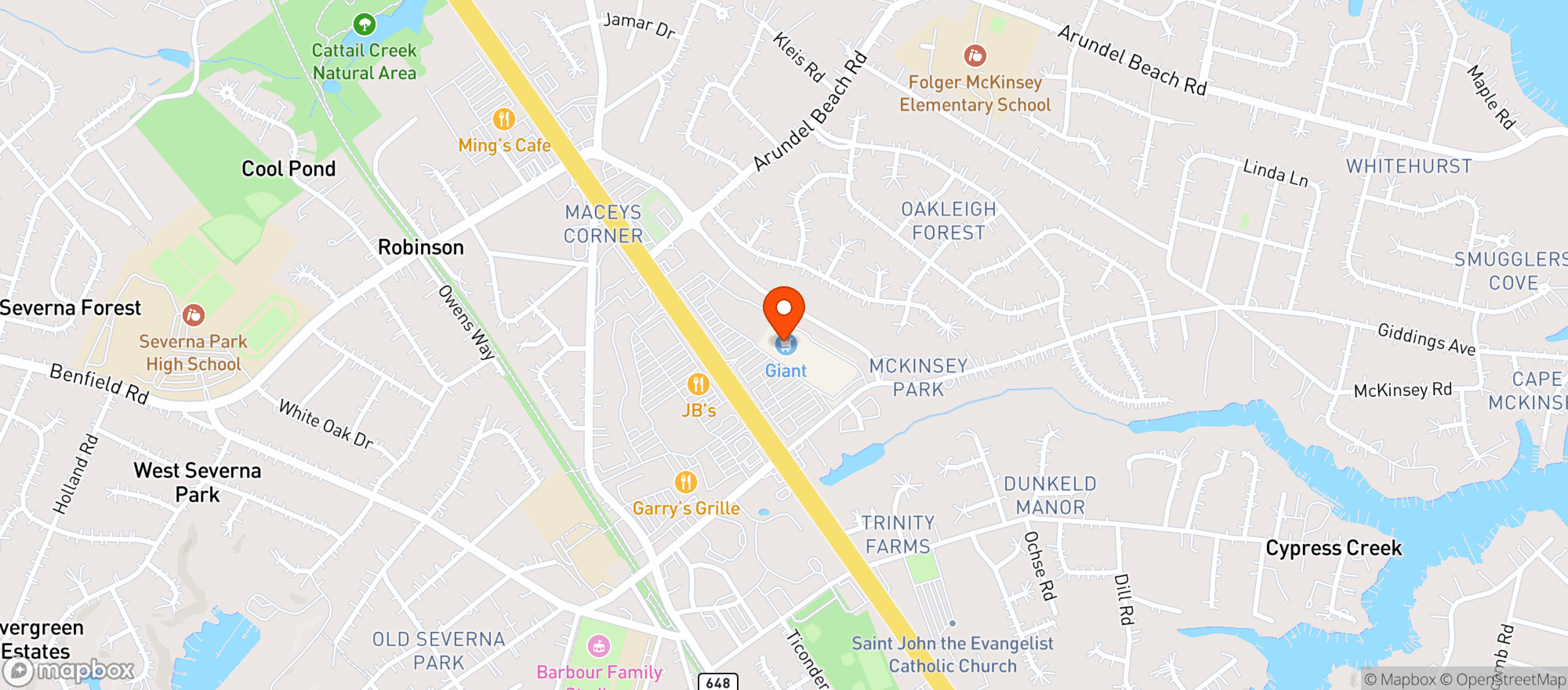 Map showing Giant