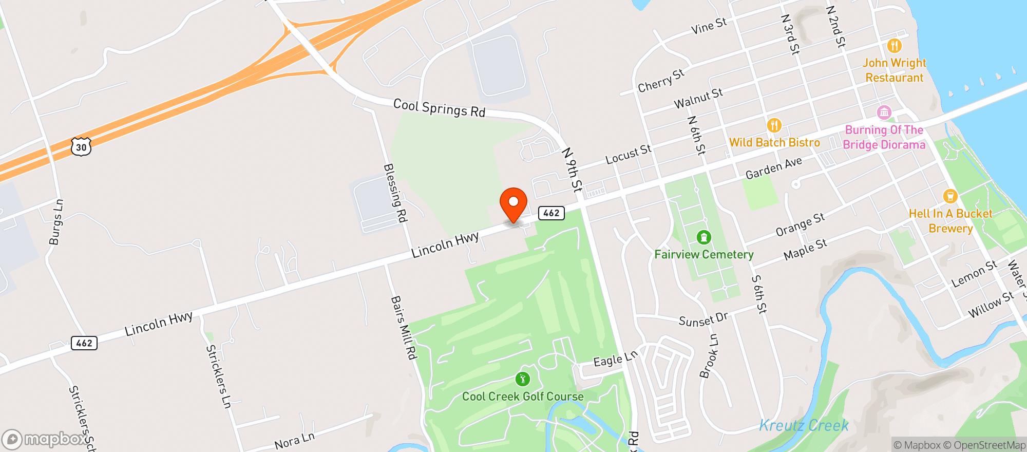 Map showing RIVER BEVERAGE CO