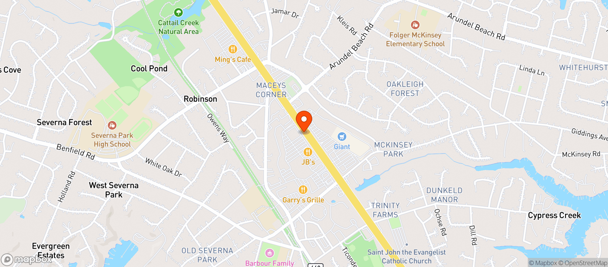 Map showing Mi Pueblo Mexican Restaurant