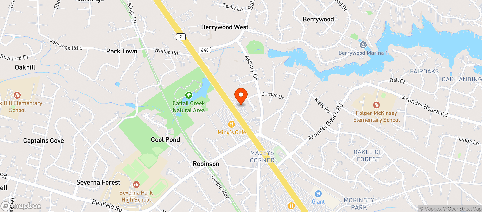 Map showing Brian Boru Irish Restaurant