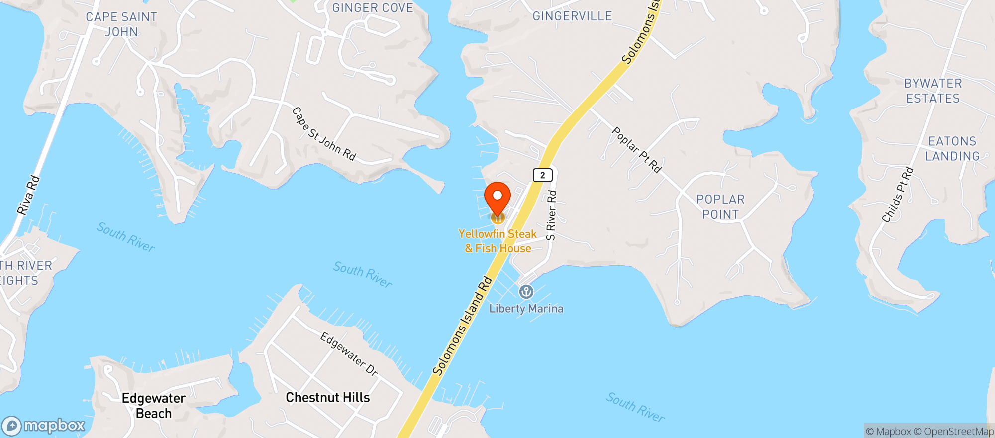 Map showing Yellowfin Steak & Fish House
