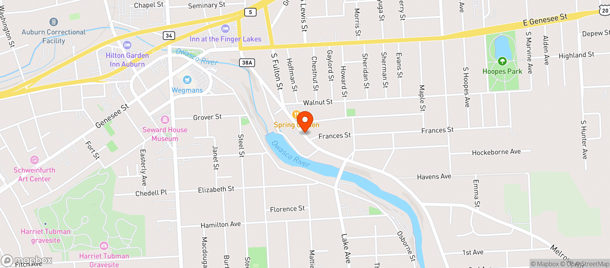 Map showing D & L Truck Stop