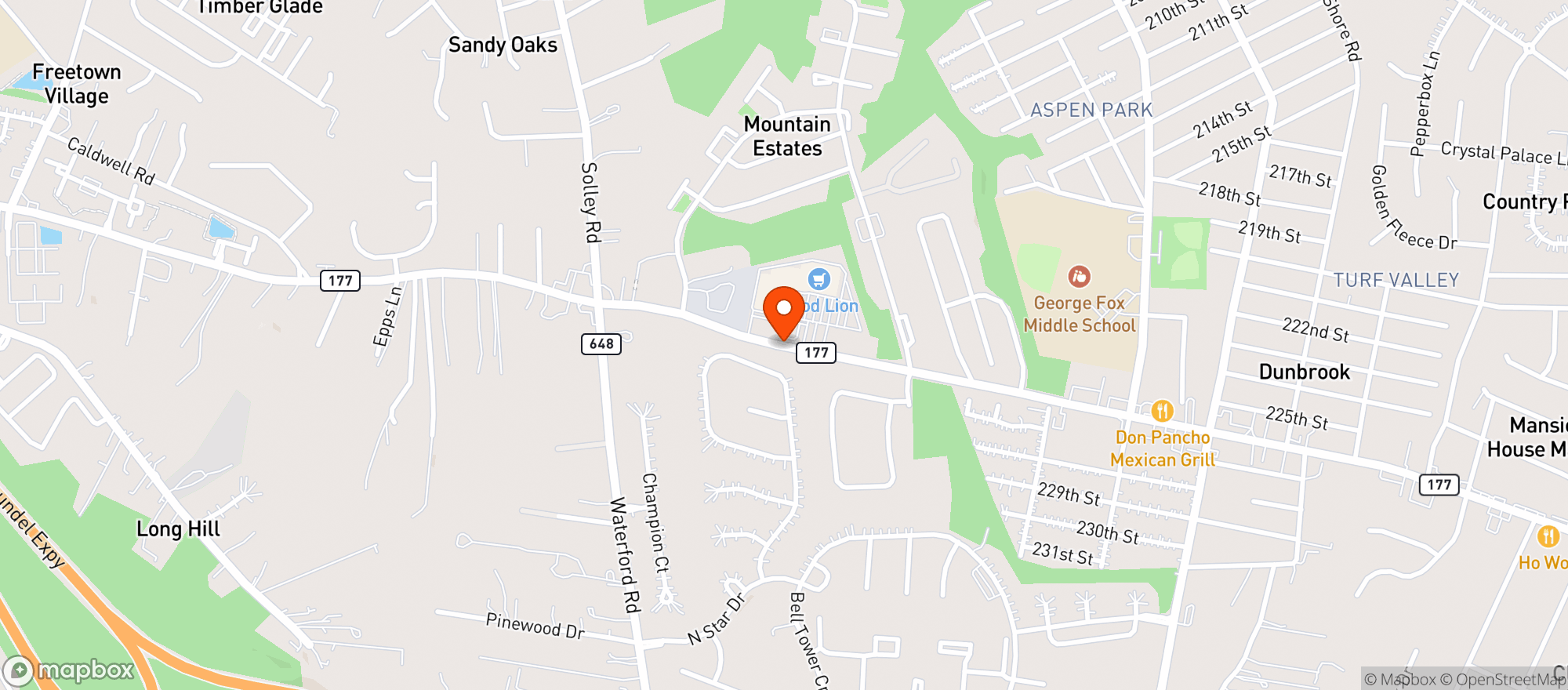 Map showing MARKETPLACE WINE & SPIRITS