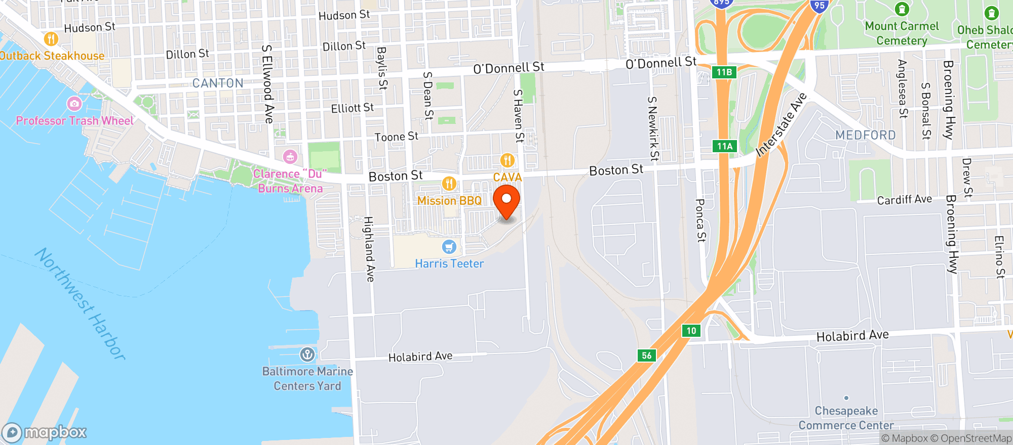 Map showing CANTON CROSSING