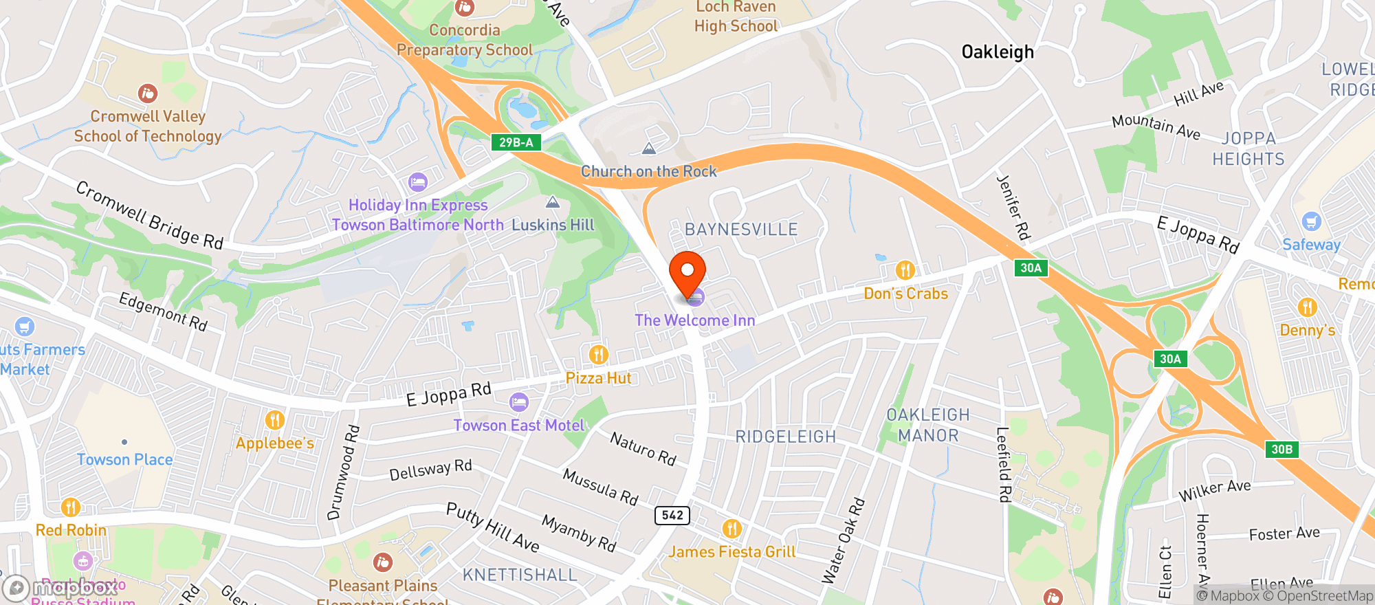 Map showing Total Wine- Beltway
