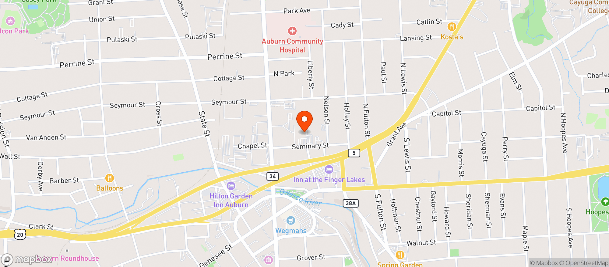 Map showing Auburn Discout Liquor