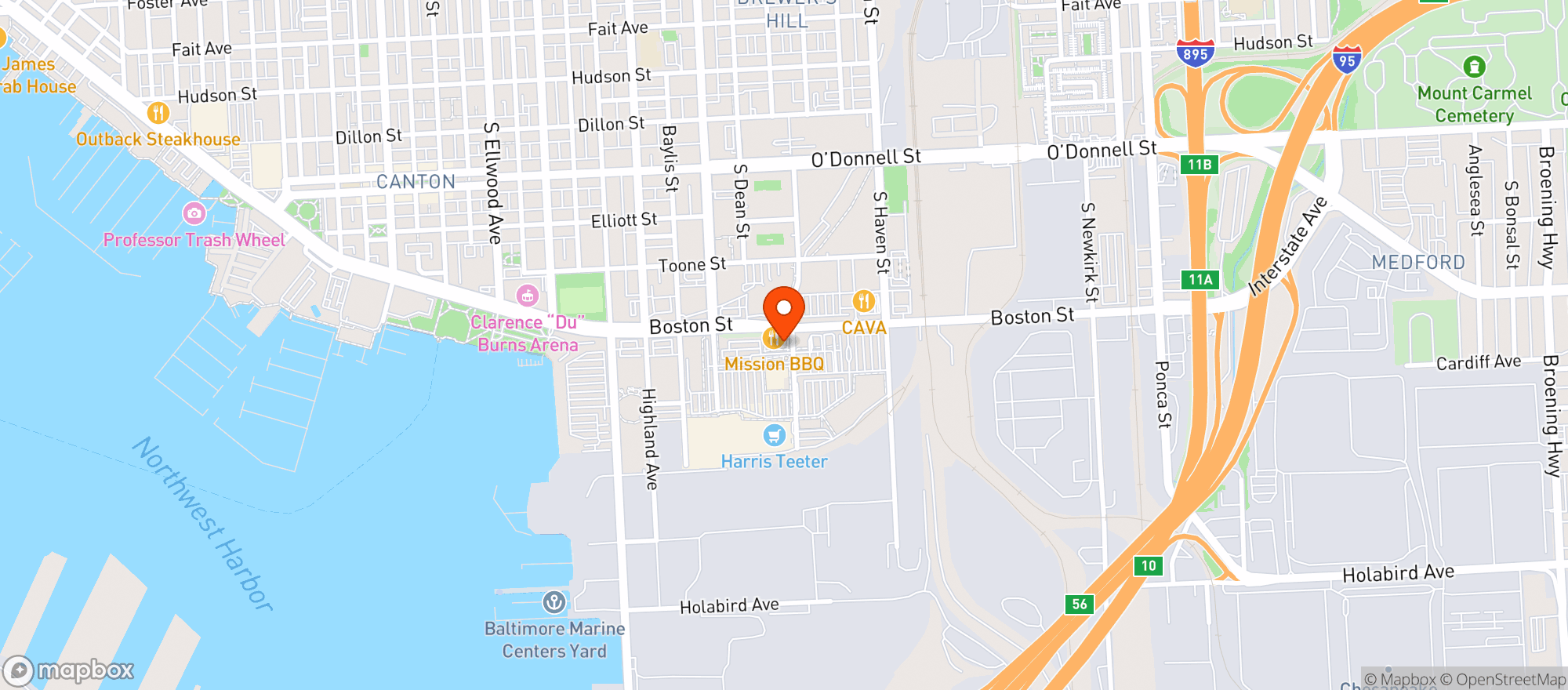 Map showing Vitamin Shoppe - Baltimore