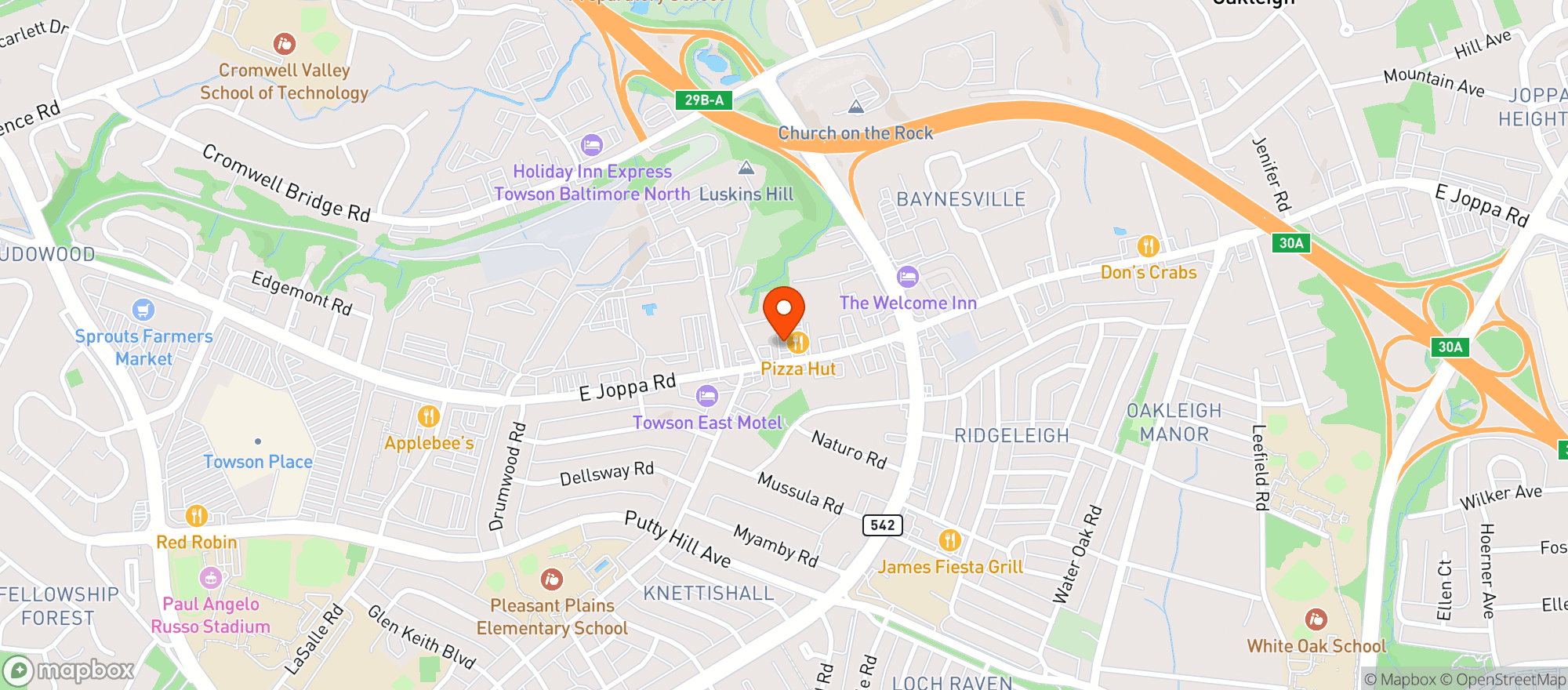 Map showing Zen Leaf Towson