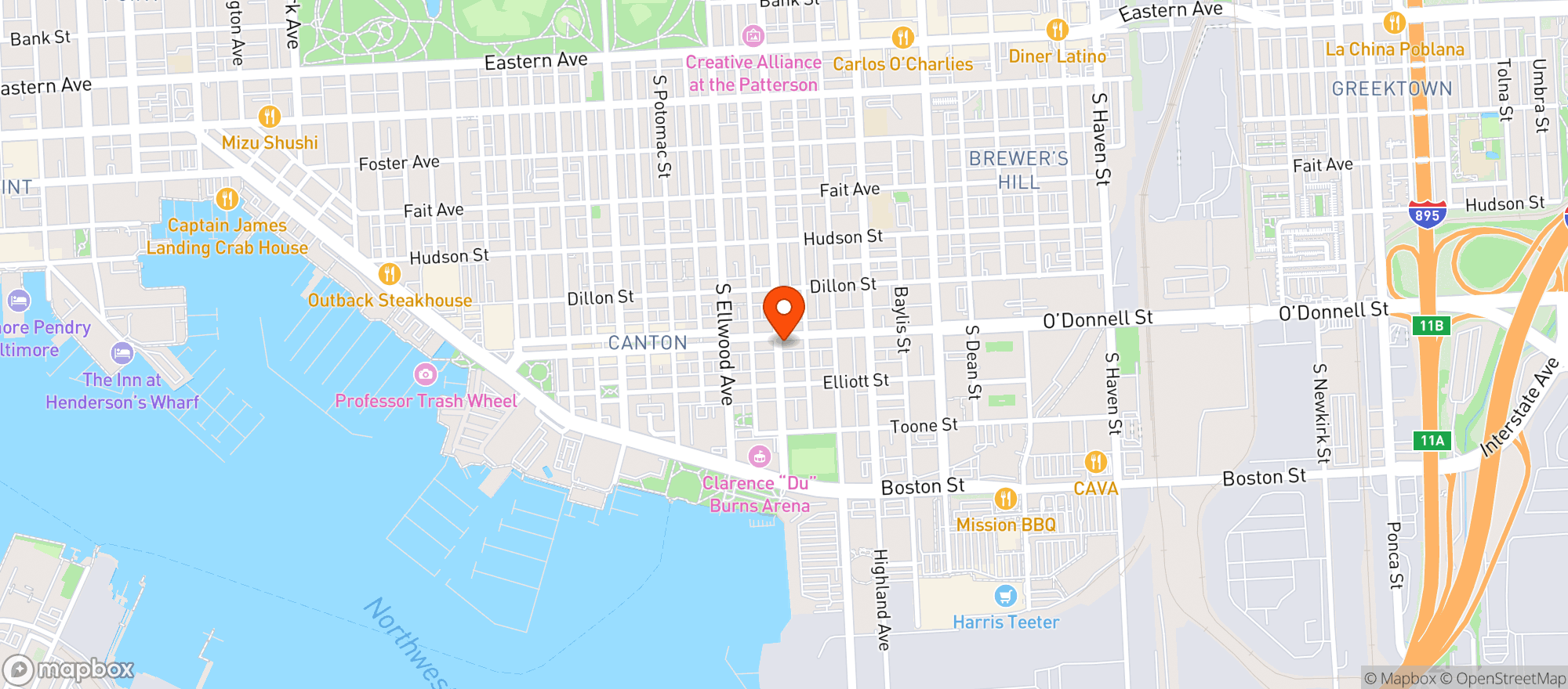 Map showing Walts Inn