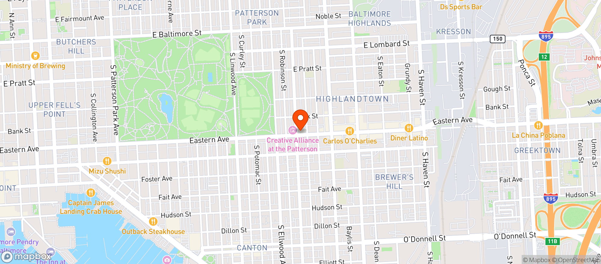 Map showing Eastern Discount Liquors