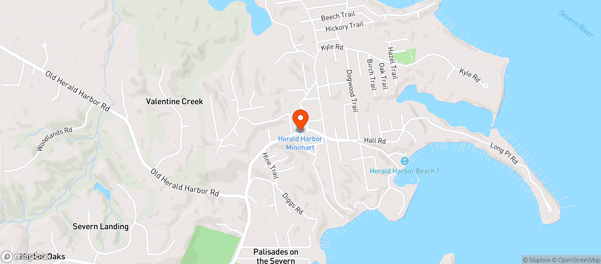 Map showing Harbor Inn Mini Mart
