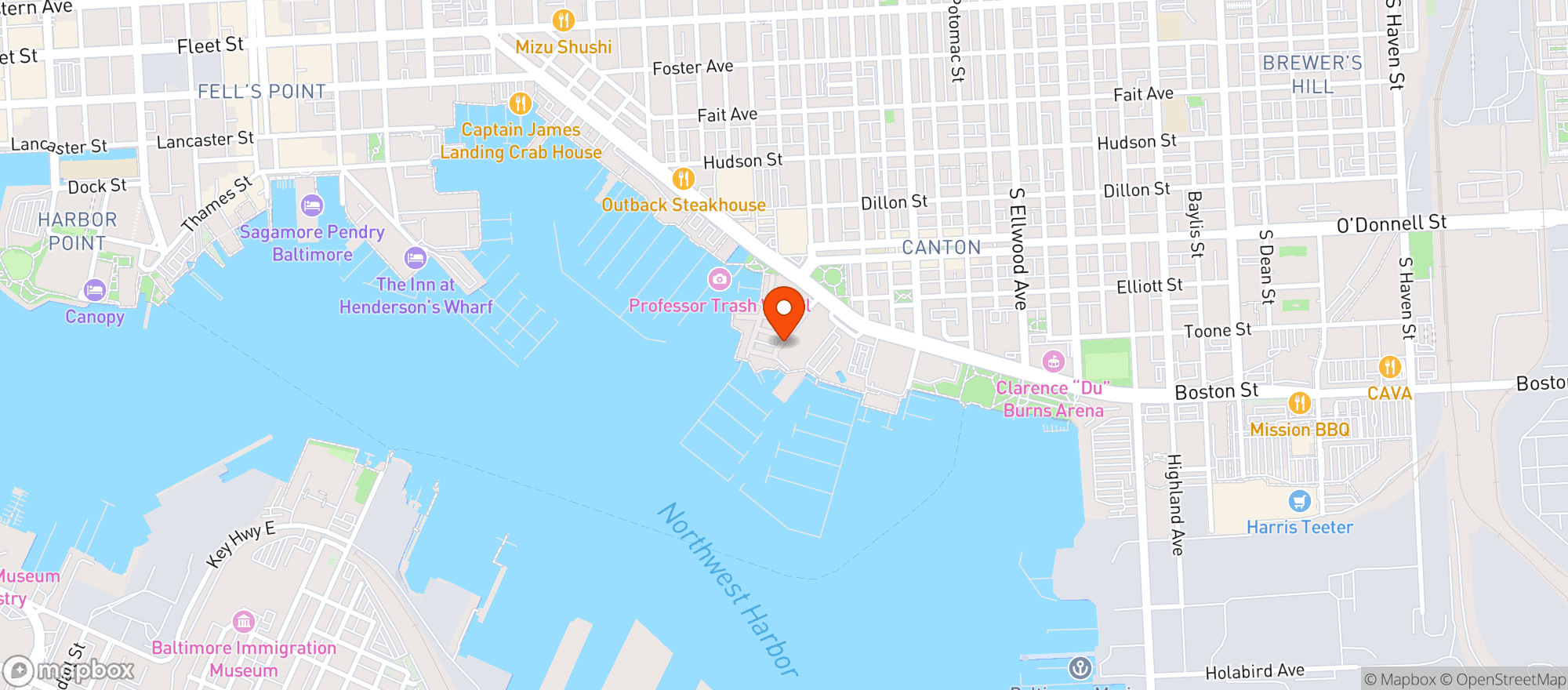 Map showing Lighthouse Point Marina