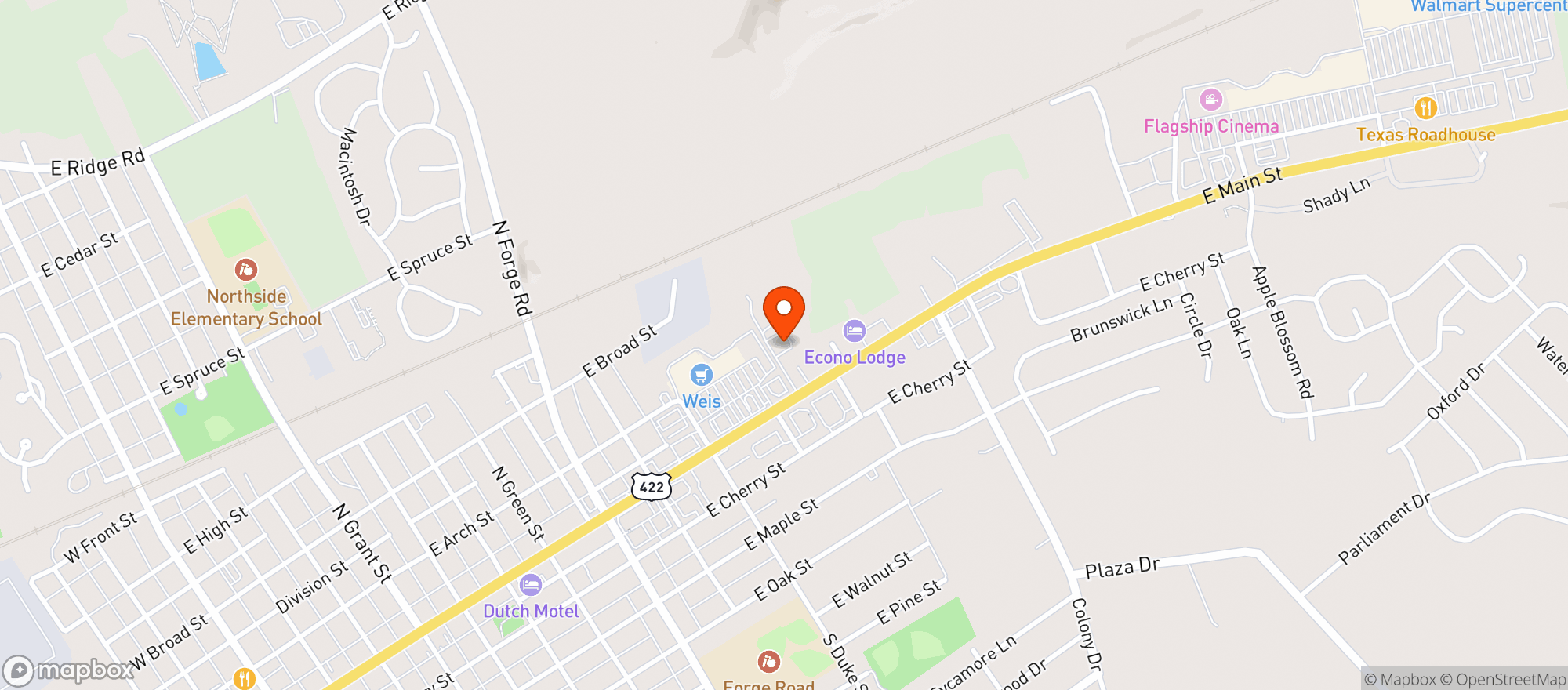 Map showing American Legion Post 72