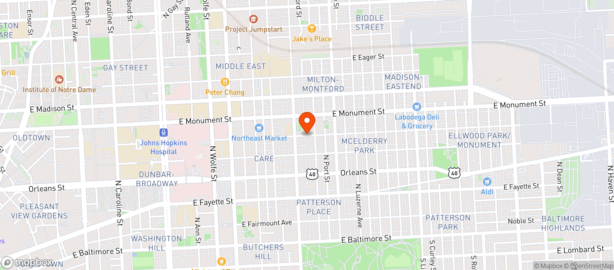 Map showing American Legion