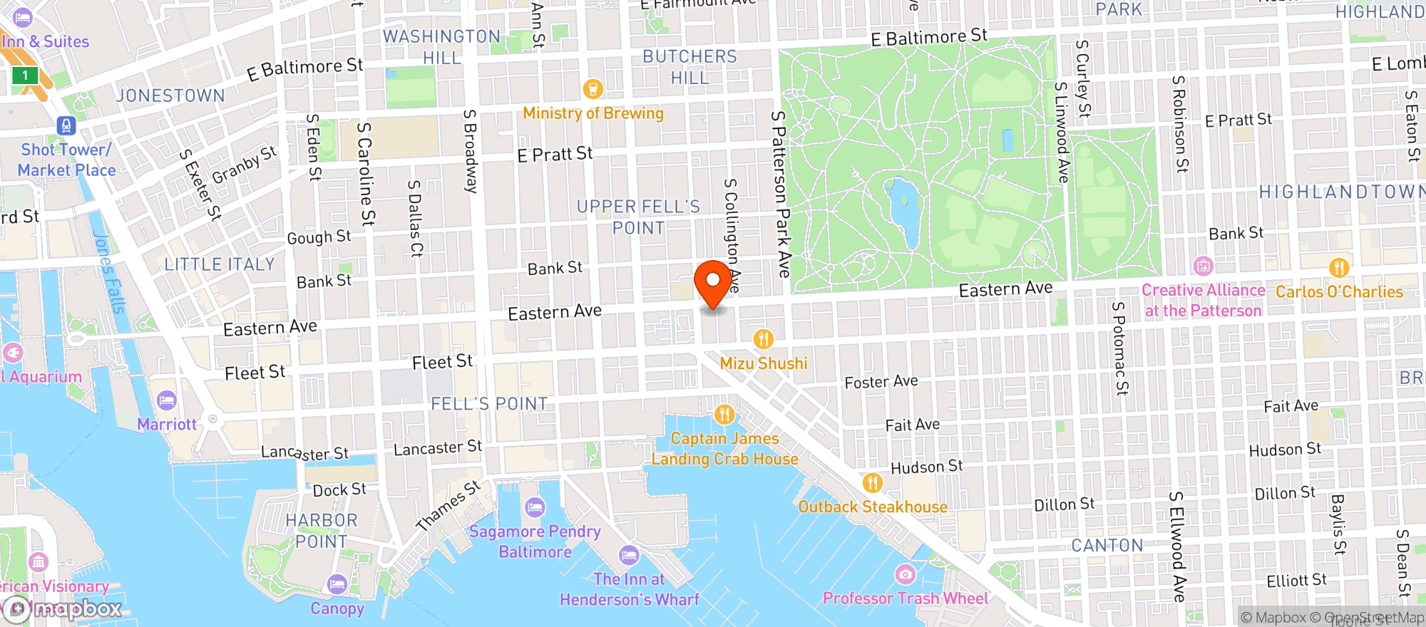 Map showing Patterson Pins