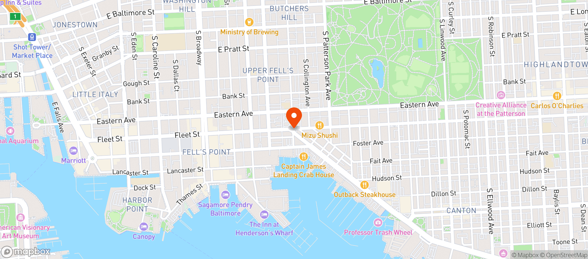 Map showing Loading Dock Liquors
