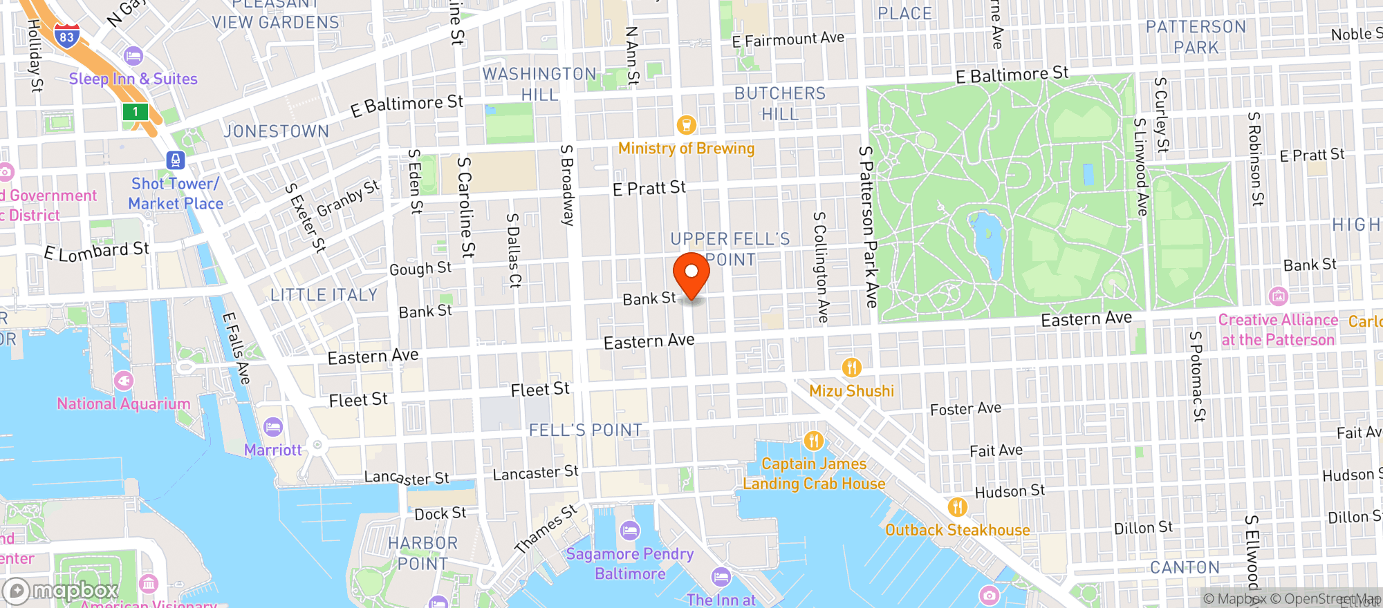 Map showing Spirits Tavern