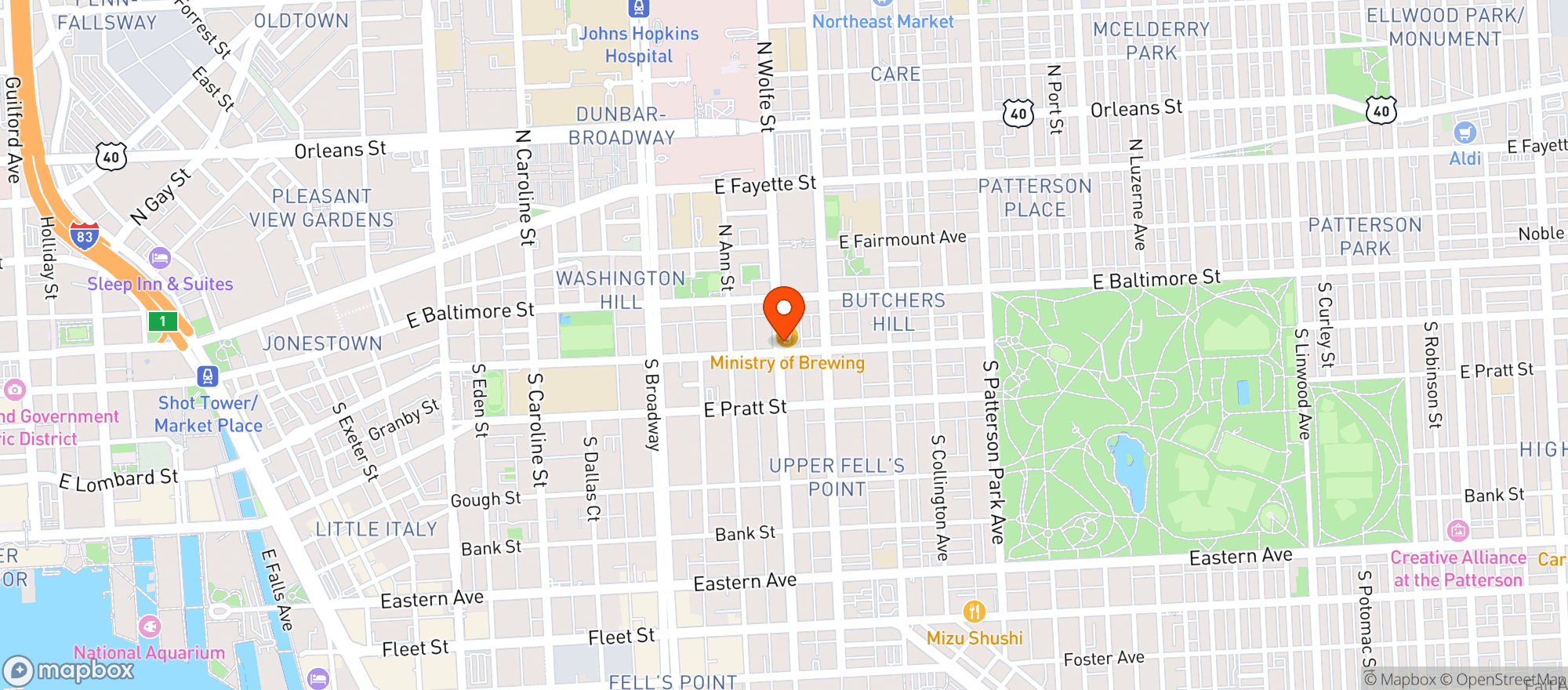 Map showing Ministry Of Brewing