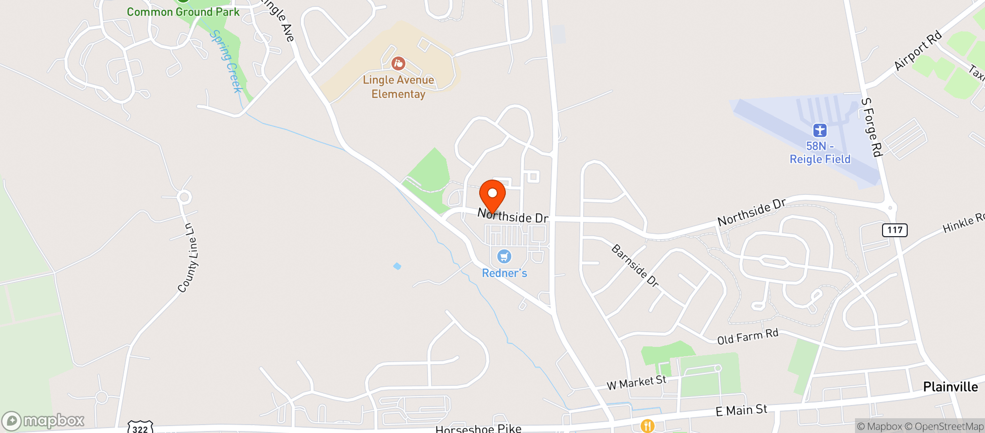 Map showing Redners Warehouse Markets
