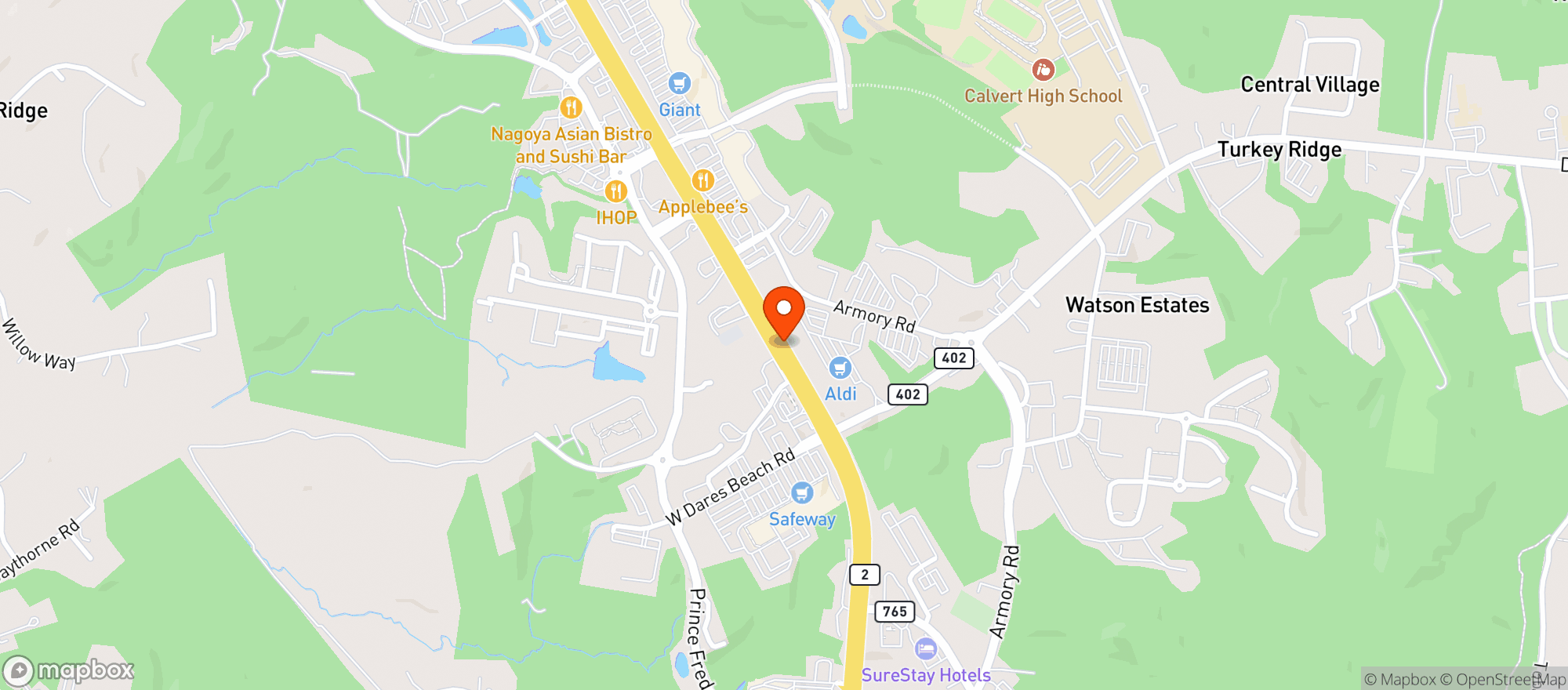 Map showing Terrapin Beer Wine & Spirits