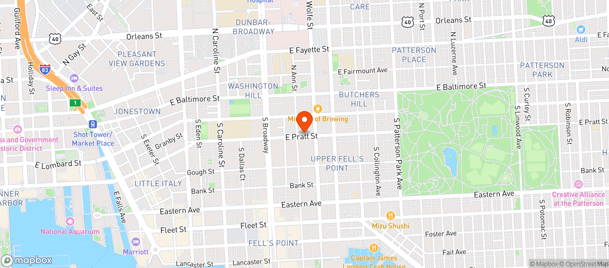 Map showing Pratt Liquors
