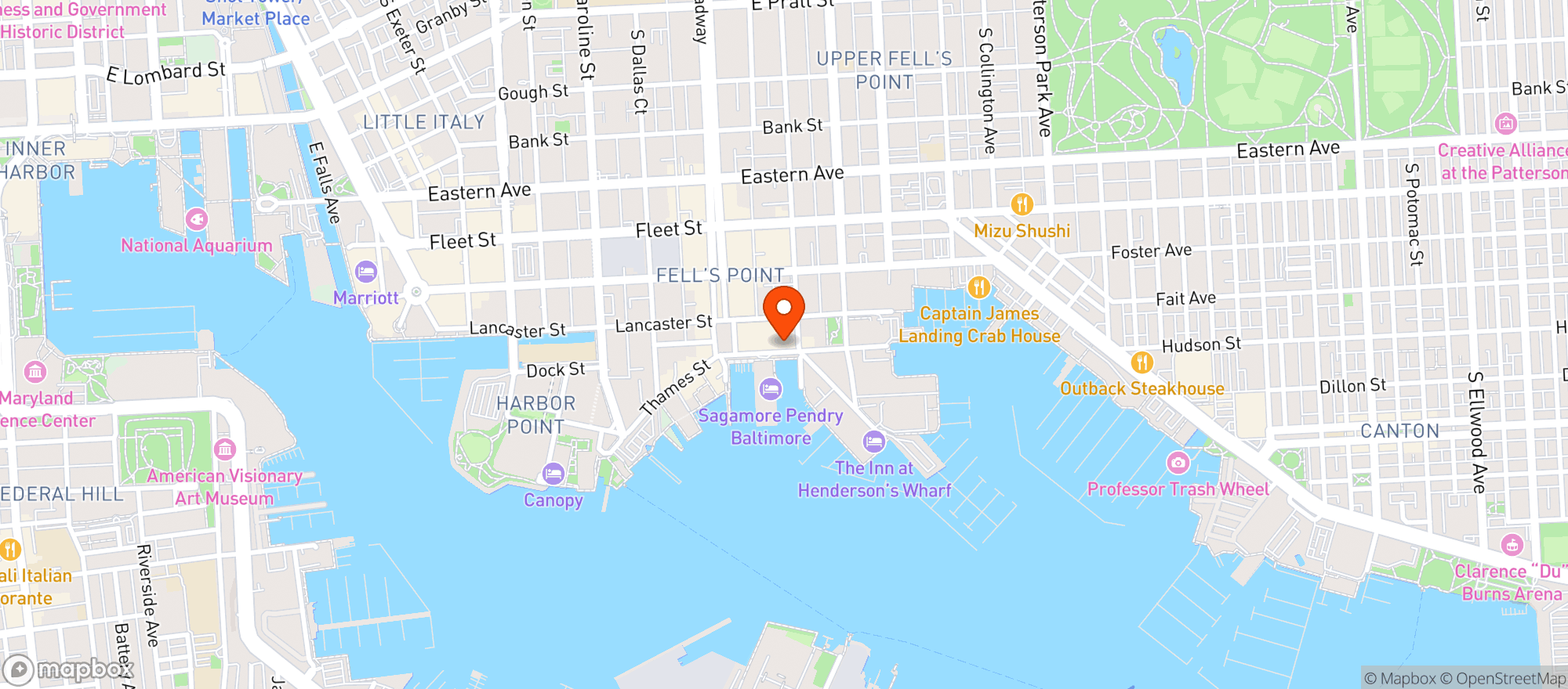 Map showing Cats Eye Pub