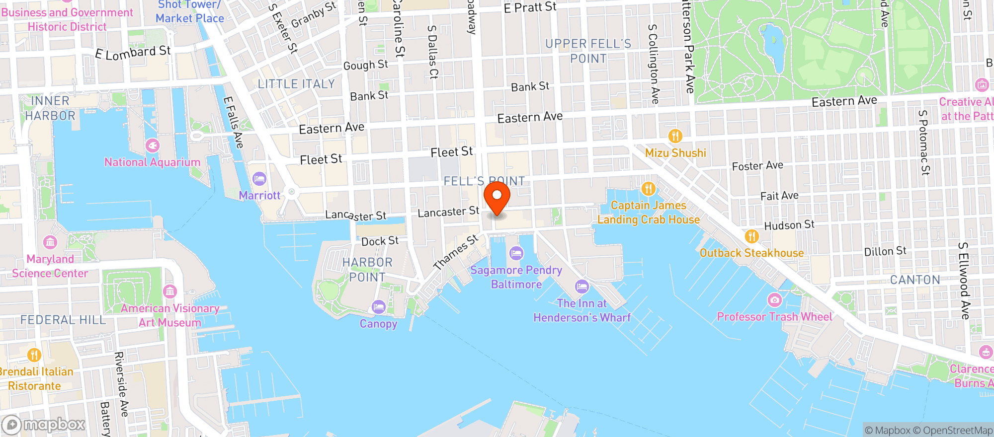 Map showing Abbey Burger