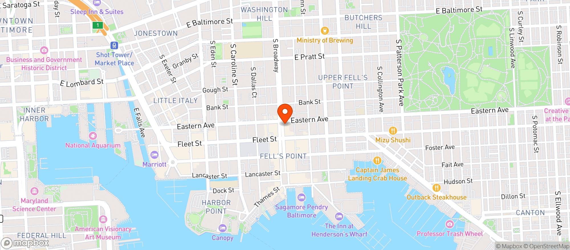 Map showing Bristol Liquors