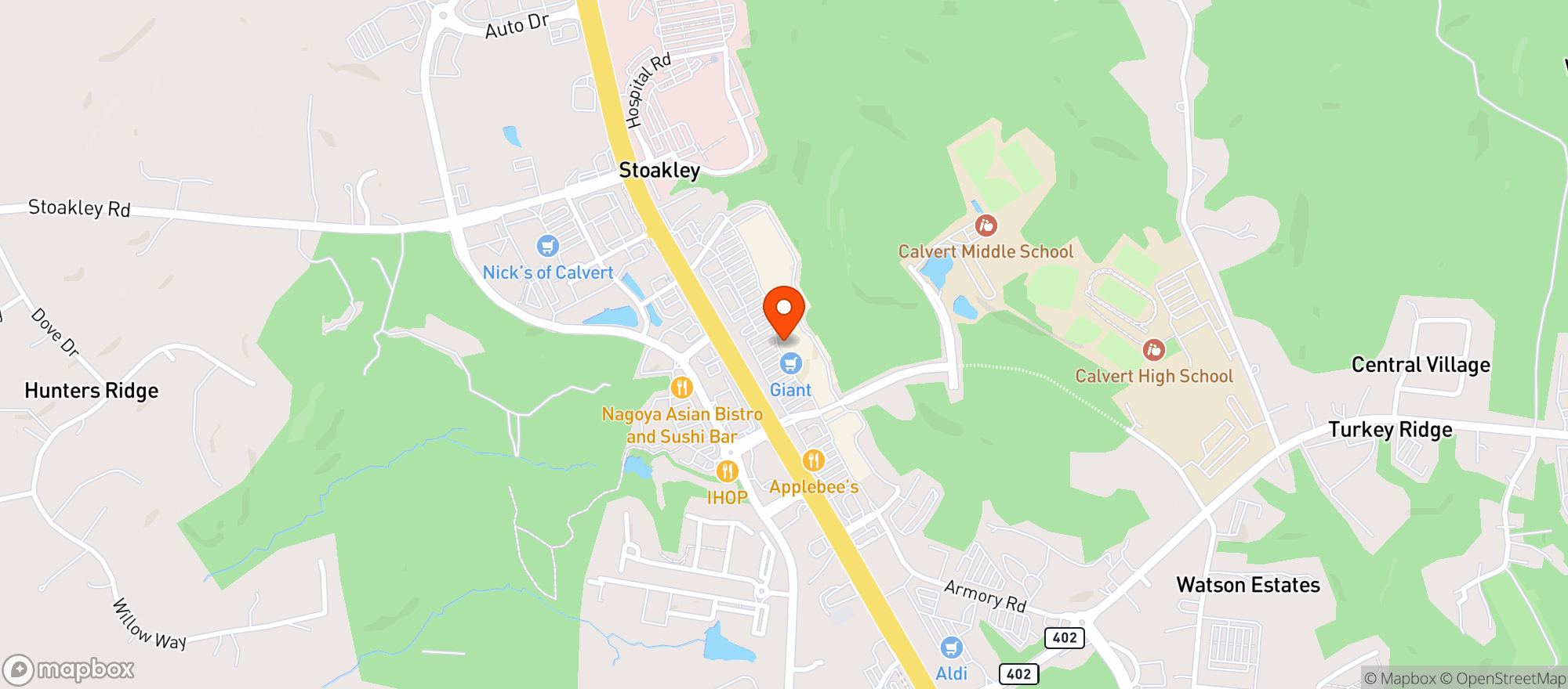 Map showing Fox Run Liquors