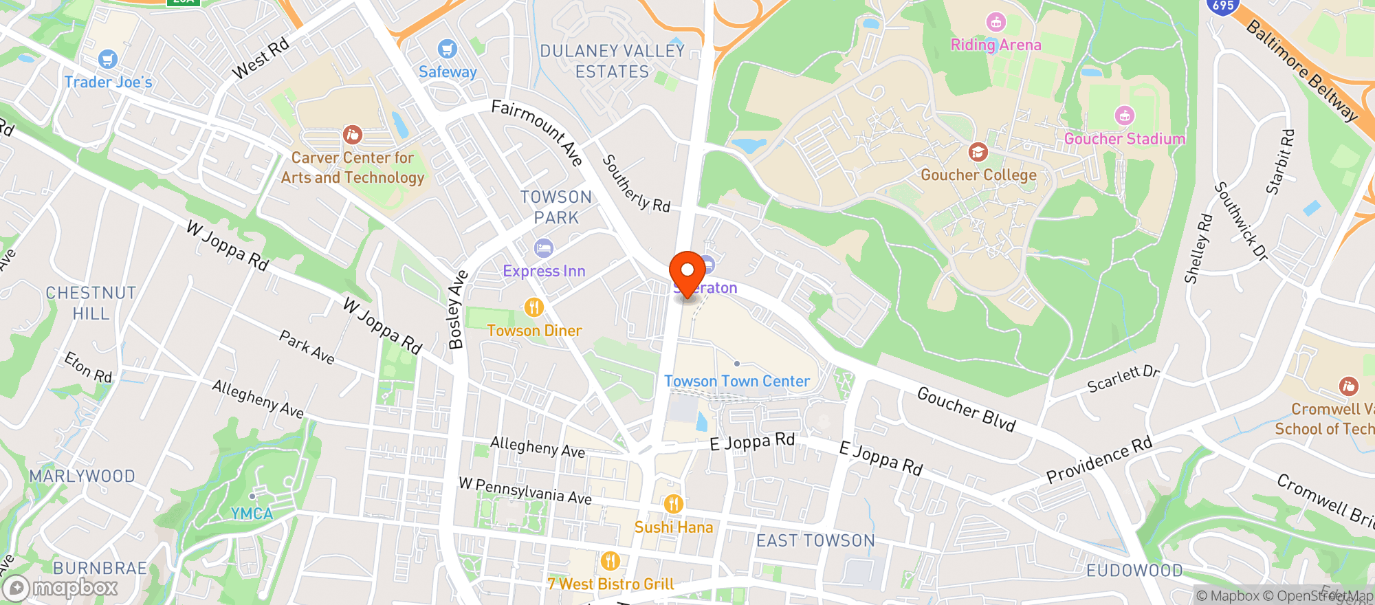 Map showing The Cheesecake Factory