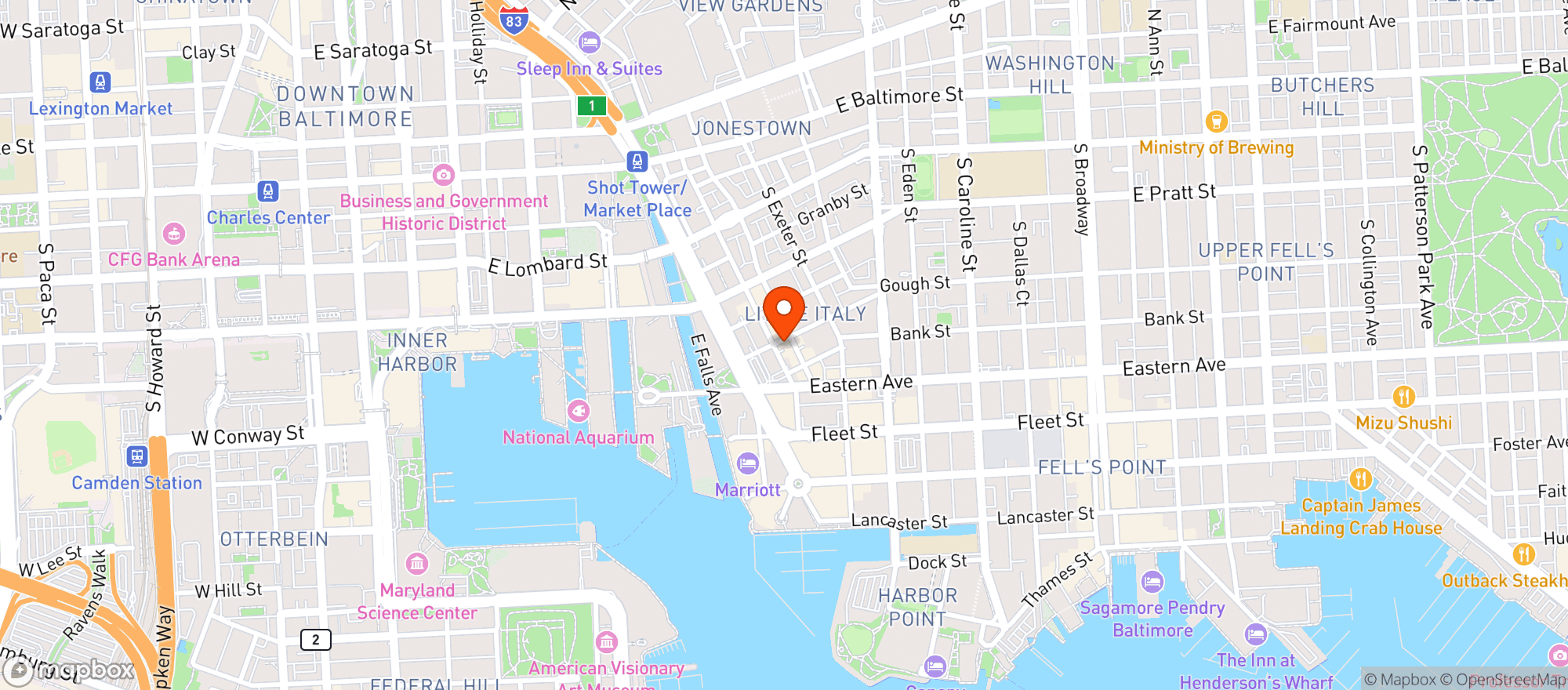 Map showing Bennys