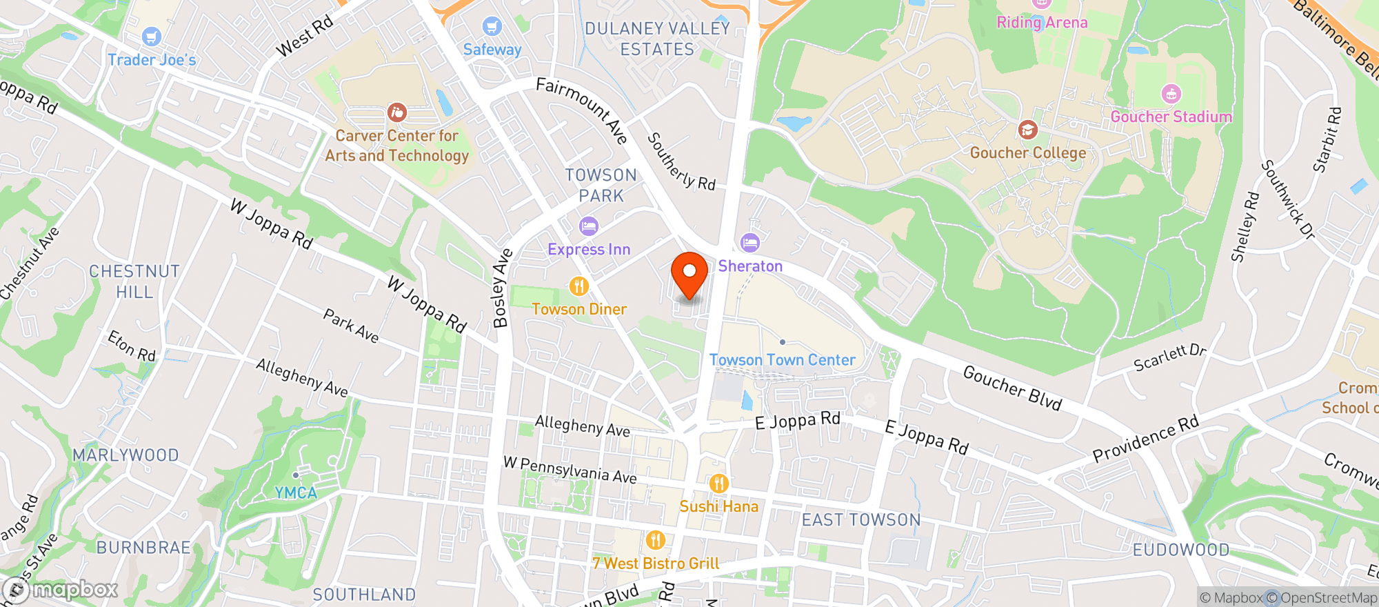 Map showing Dulaney Liquors