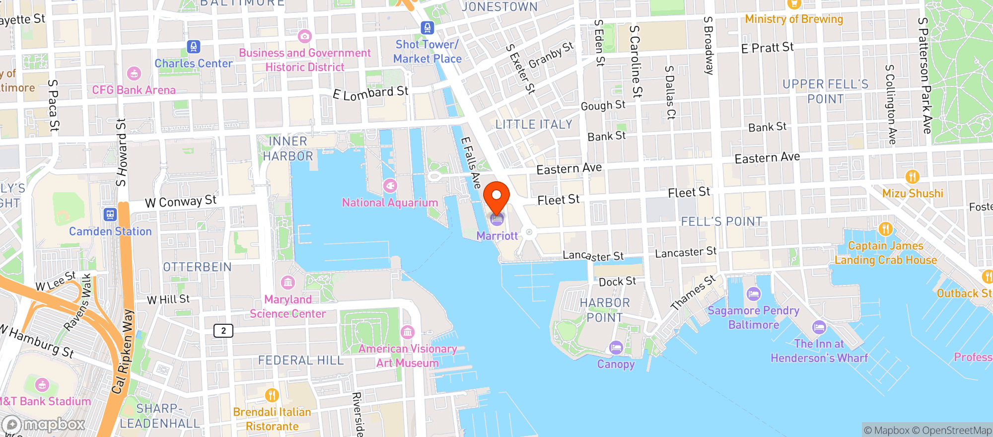Map showing Marriott Hotels & Resor #bwiwf