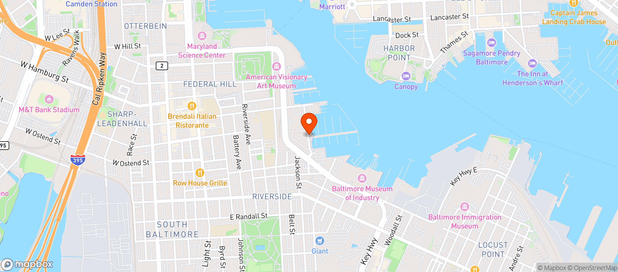 Map showing Di Pasquales Harborview