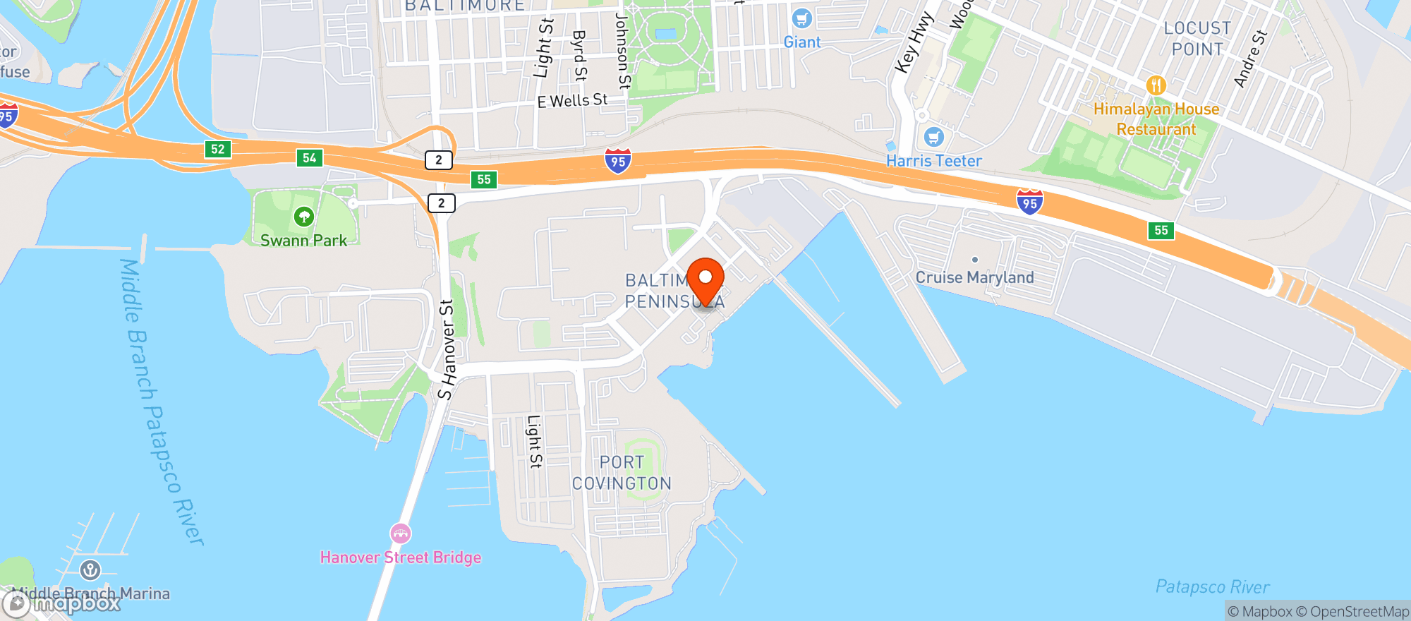 Map showing Rye Street Tavern