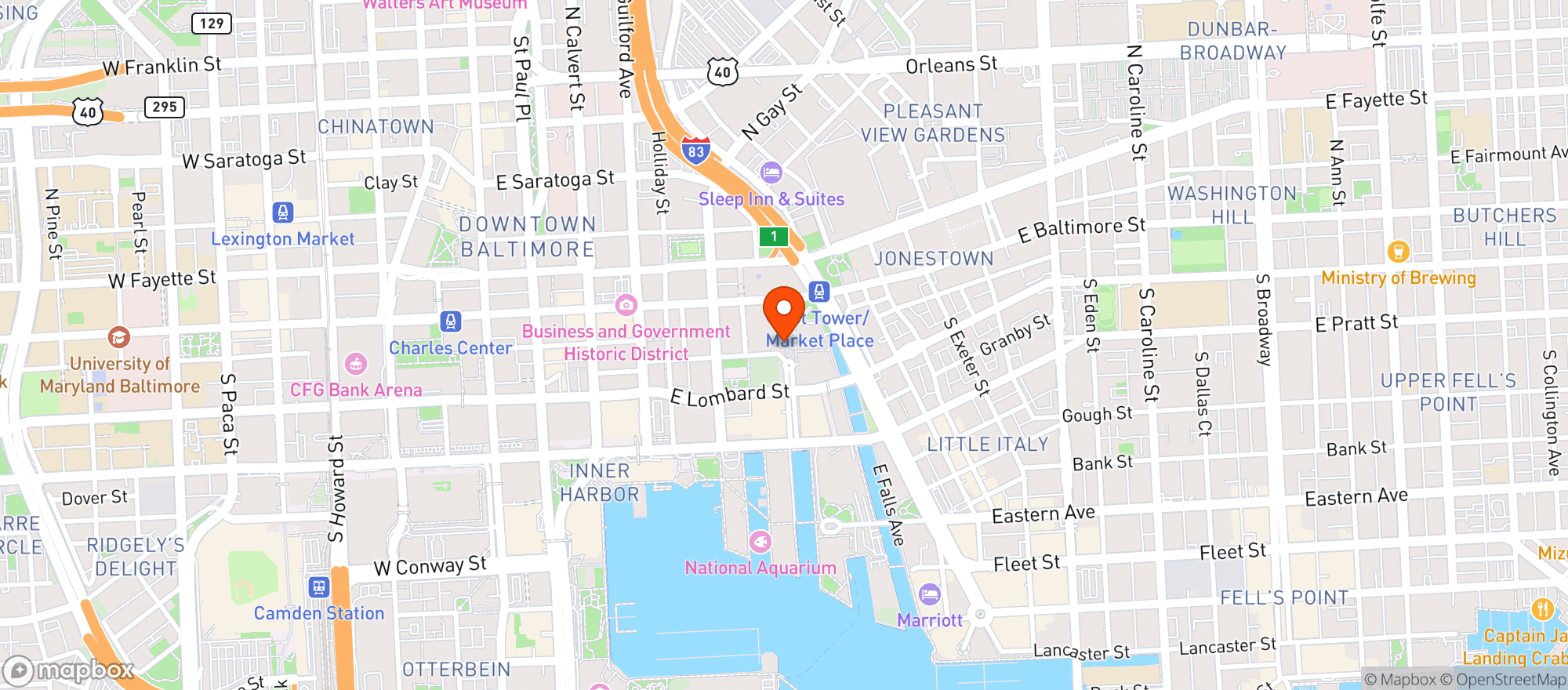 Map showing Underground Pizza Company
