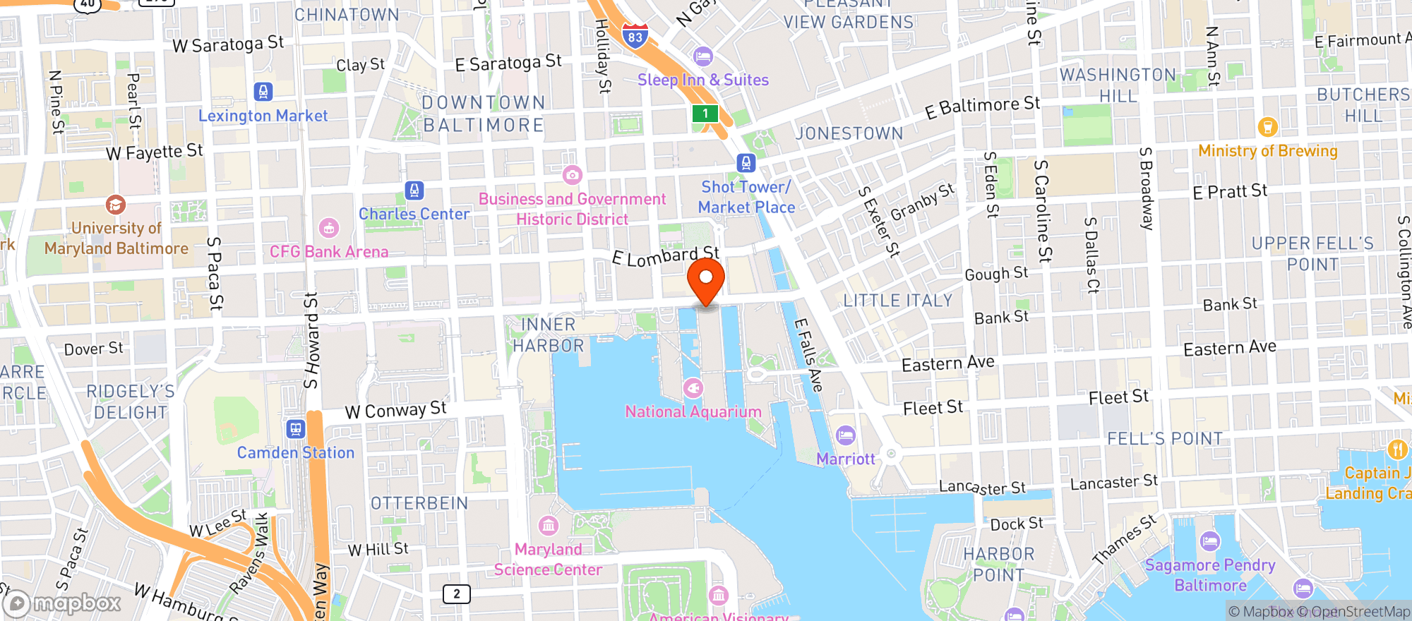Map showing Phillips Seafood