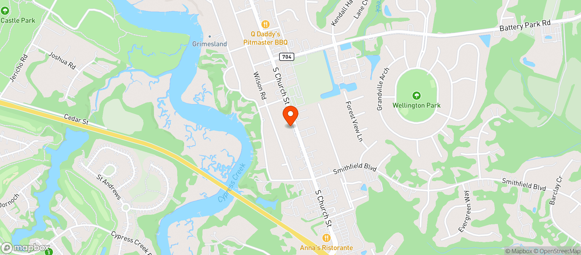 Map showing Bon Vivant Wine & Brew