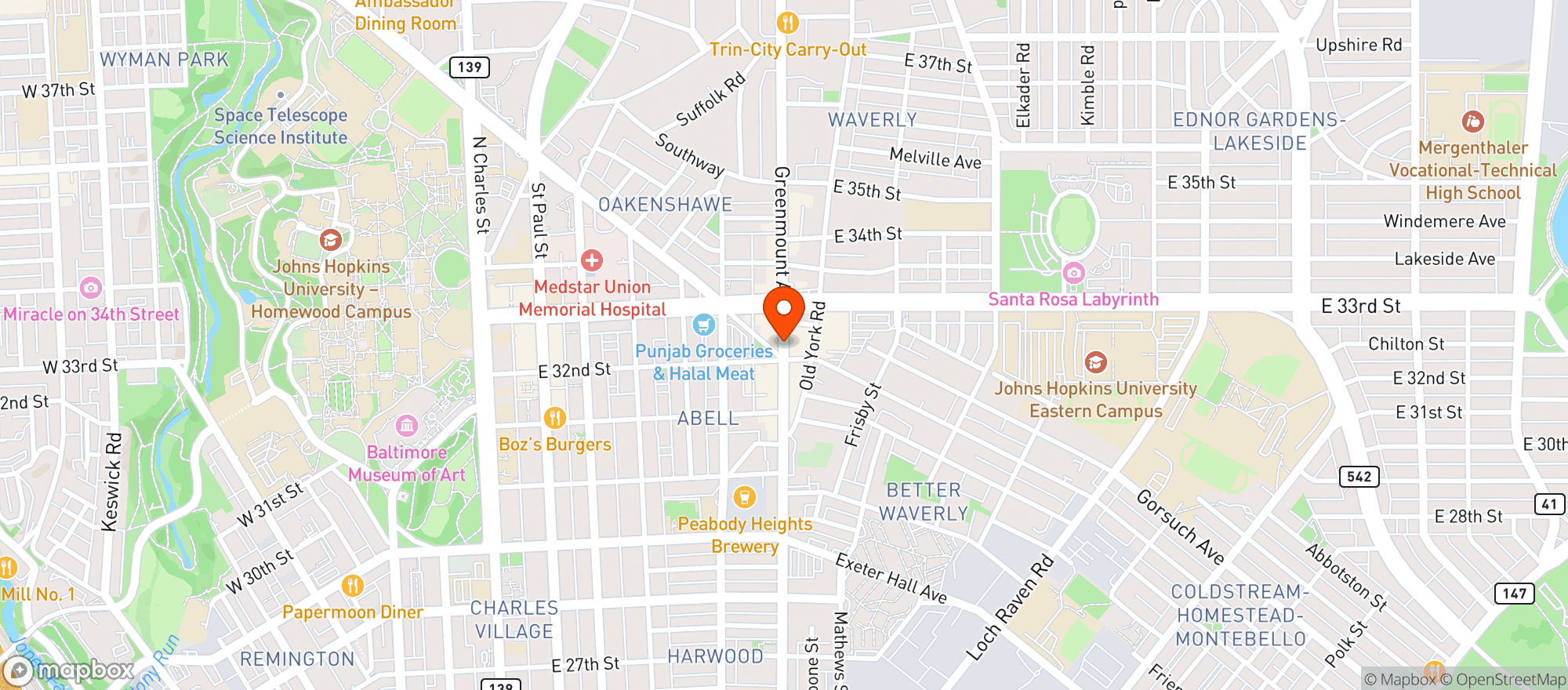 Map showing Kittys Liquor