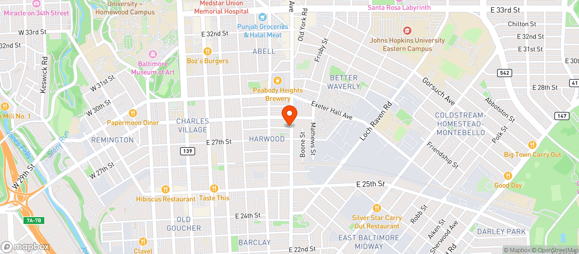 Map showing Bull Robinsons