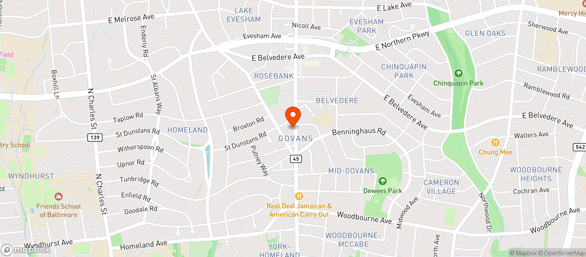 Map showing HEX Superette